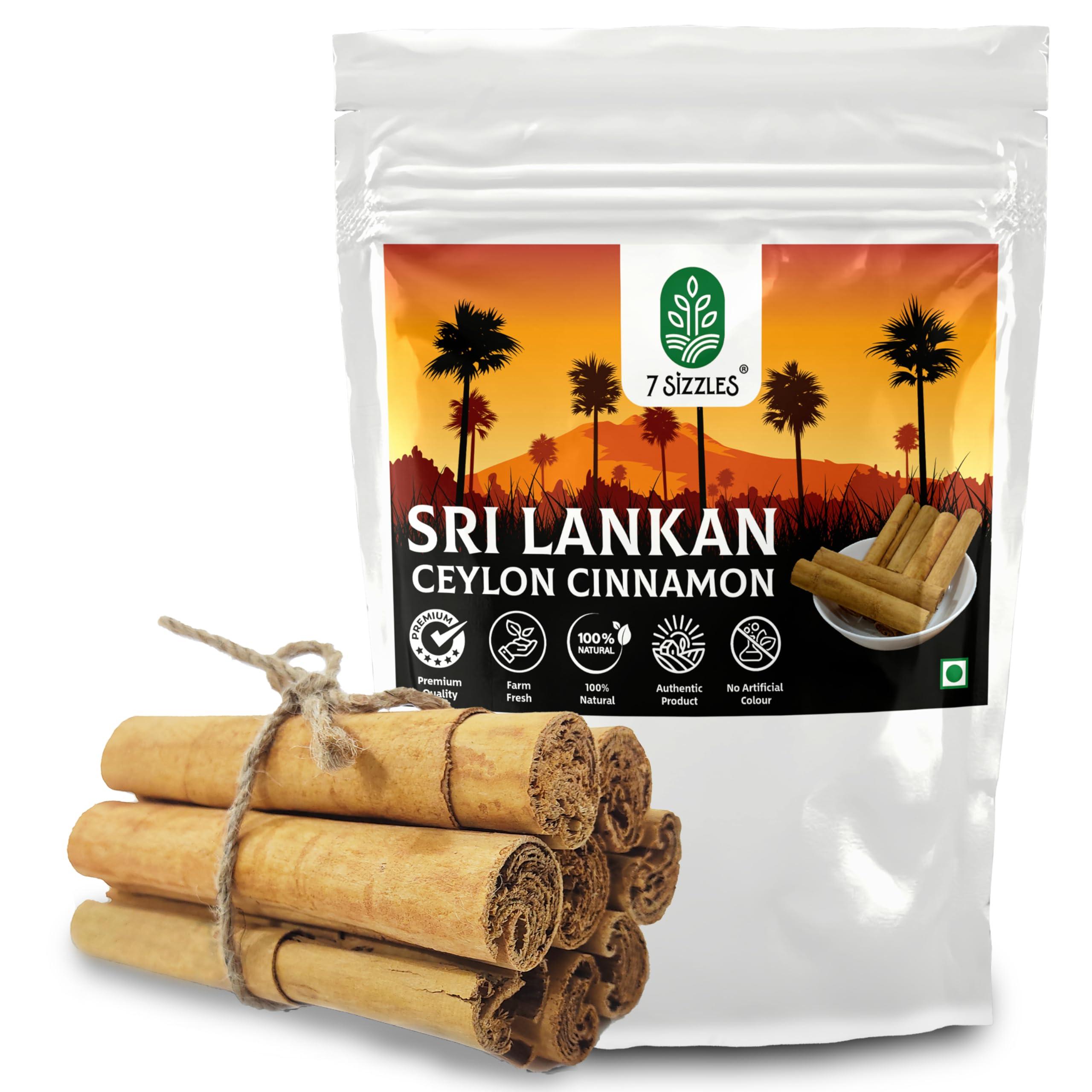 7 Sizzles 7 Sizzles SriLankan Ceylon Cinnamon Stick/Dalchini Sticks/Fresh True Cinnamon Quills (Cinnamomum verum) (2x250 Gm) (500 Gm)
