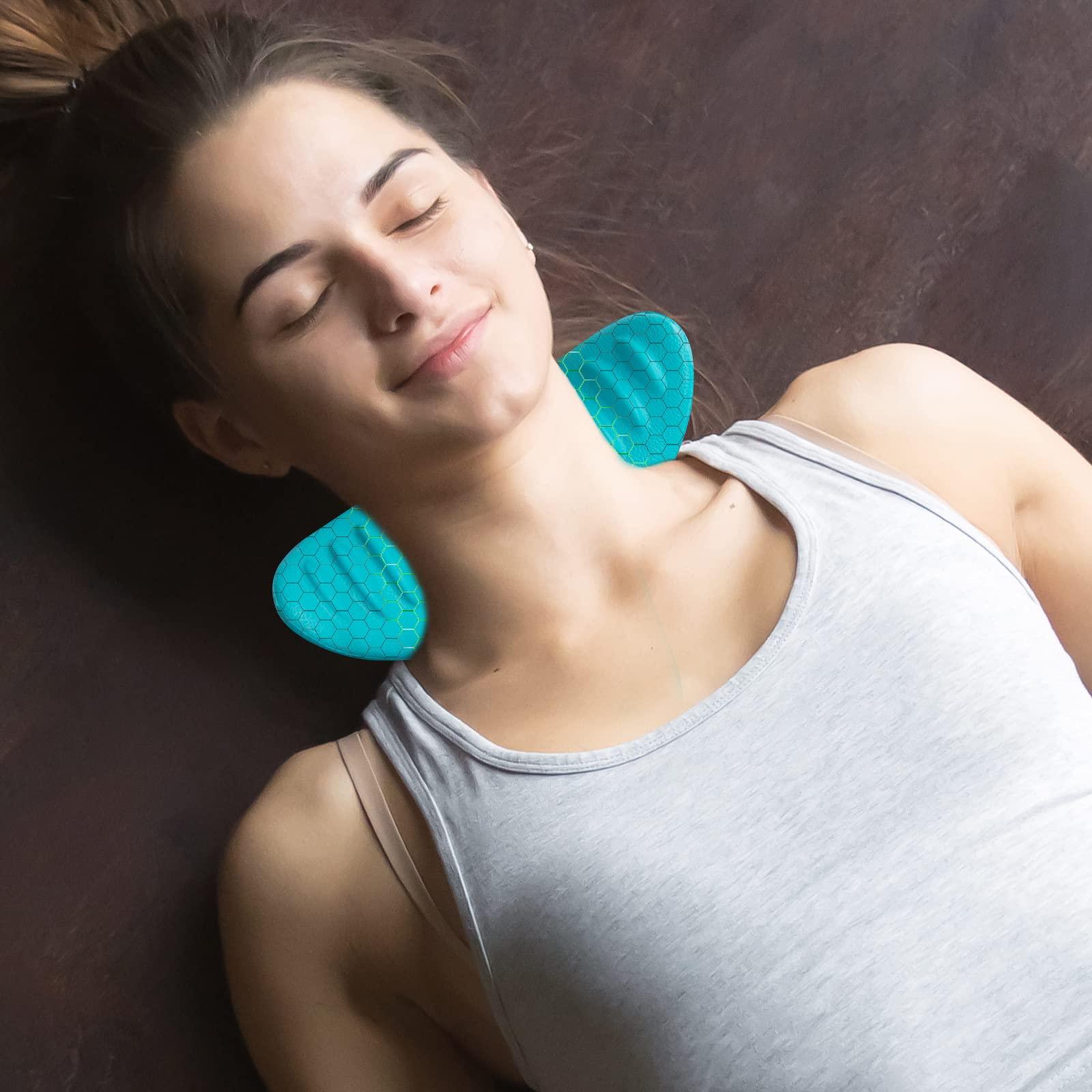 JOOWOKP Cervical Neck Traction Device, Neck and Shoulder Relaxer, Cervical Traction Device, Neck Relaxer with Massage Nodes, Headache Relief
