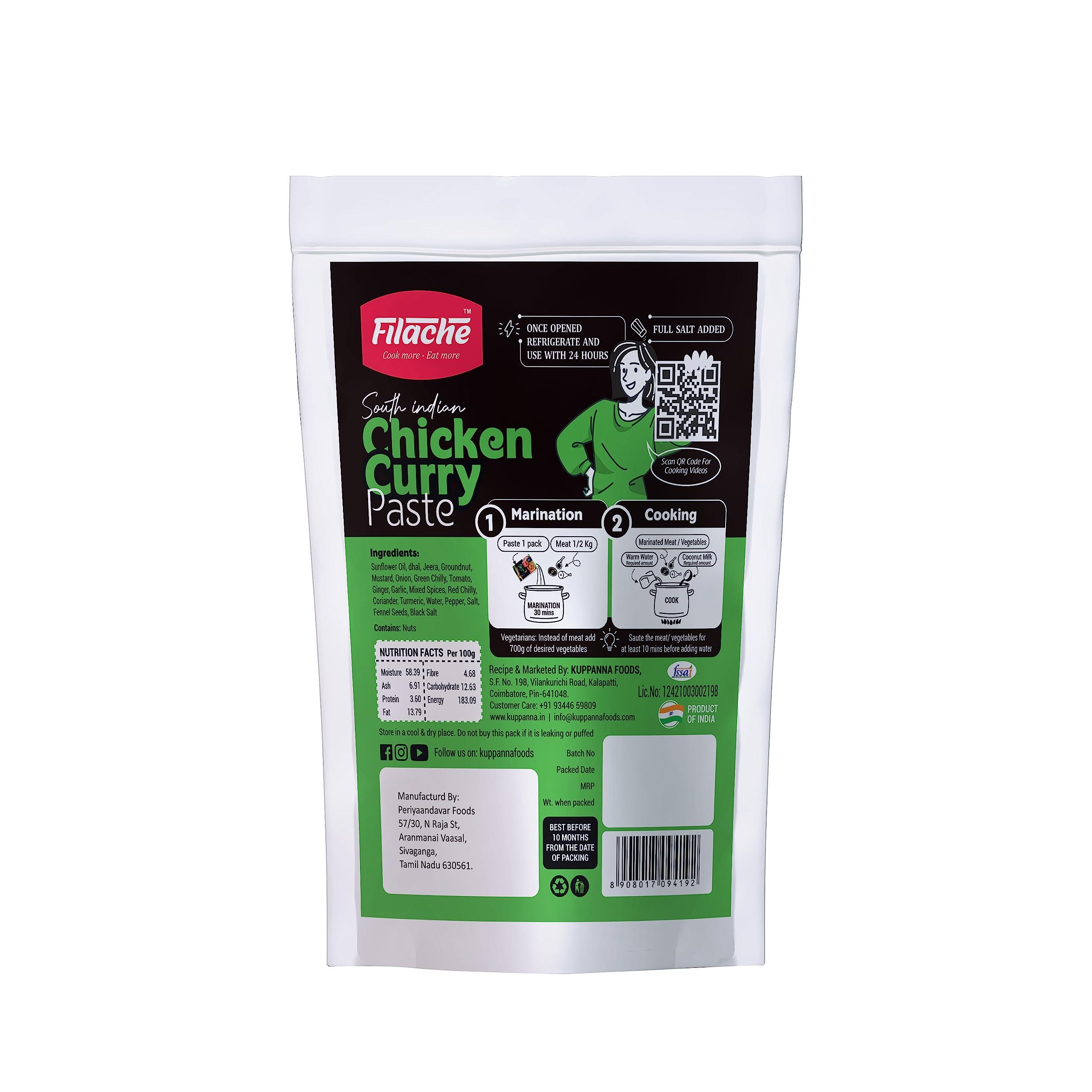 Filache Kuppanna foods Filache Chicken Curry Paste 220gm for 500g Chicken