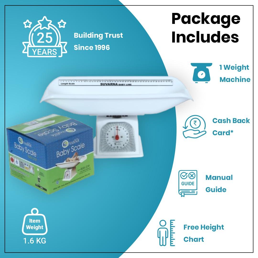 Suvarna Suvarna Analog Baby Weighing Scale - Pet & Baby Weight Machine | Capacity 10 KG | 1 Year Warranty | Model ABWS-10KG