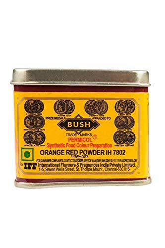 BUSH BUSH Synthetic Orange Red Food Colour Powder ( IH7802 , 100gms Tin)