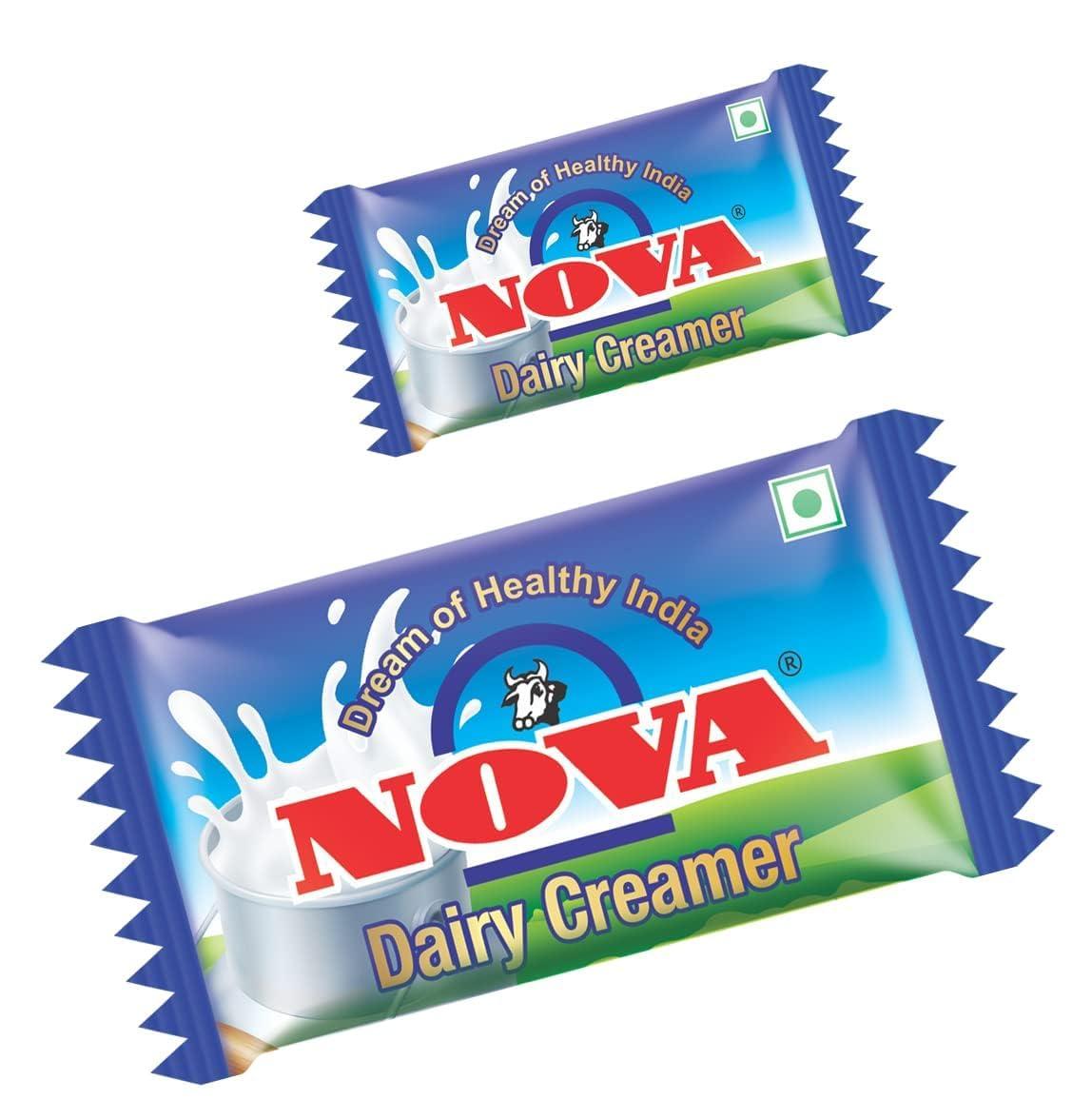 NEWRISE NEWRISE Nova Dairy Creamer Sachets 400 Pcs (200 x 2) with Accessories | Instant Milk Powder for Tea & Coffee | Non-Dairy Creamer for Office, Pantry & Travel Use | 1200g Pack