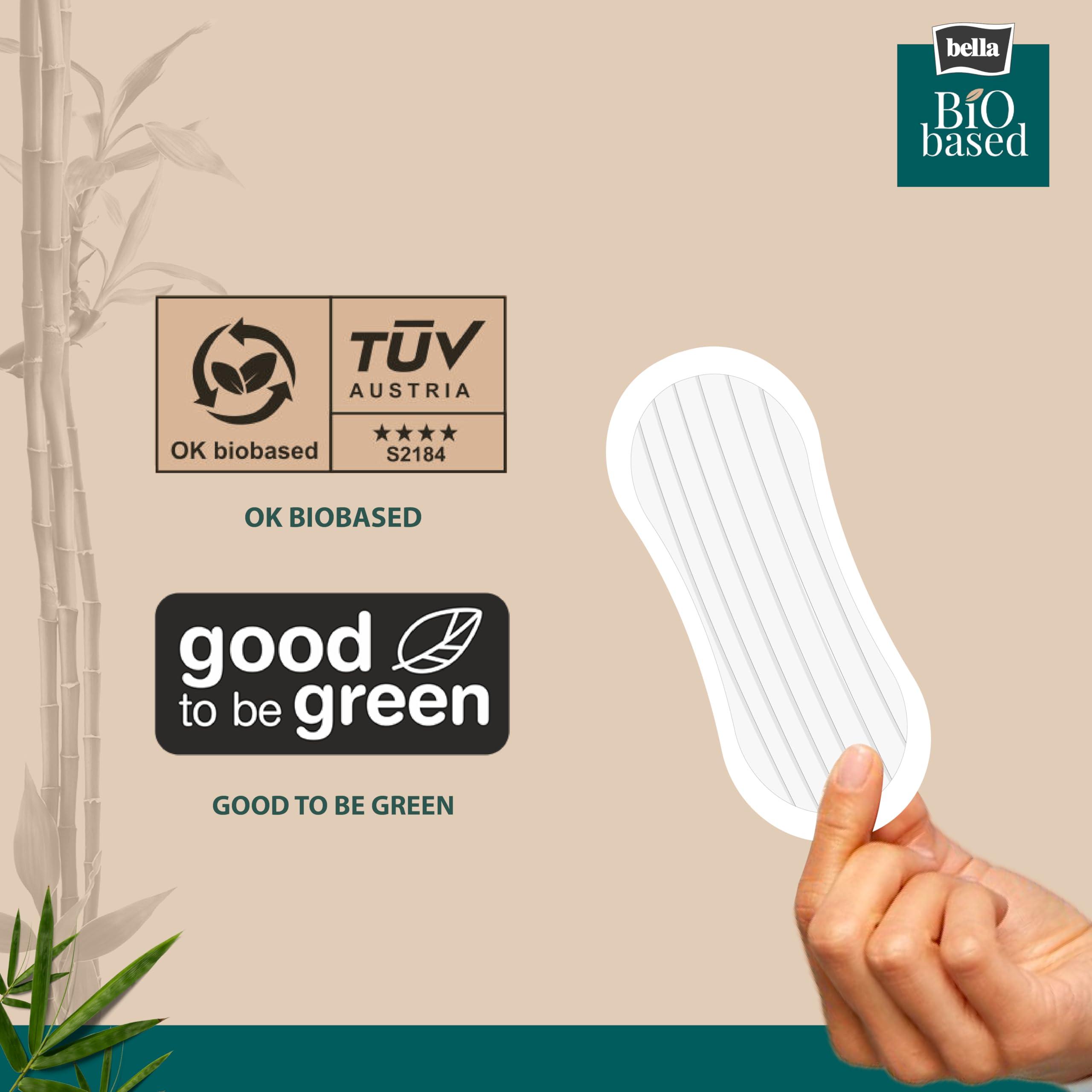 Bella Bella Bio-Based Organic Pantyliner for Women Daily Use | Dermatologically Tested, Vegan, Bamboo Topsheet | Ultra Thin (2mm) | 100% Recyclable Packaging | Biodegradable | Size Small | Pack of 2 - Total 56 Pcs