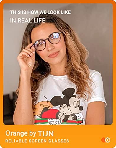 TIJN TIJN Blue Light Blocking Glasses Men Women Vintage Thick Round Rim Frame Eyeglasses