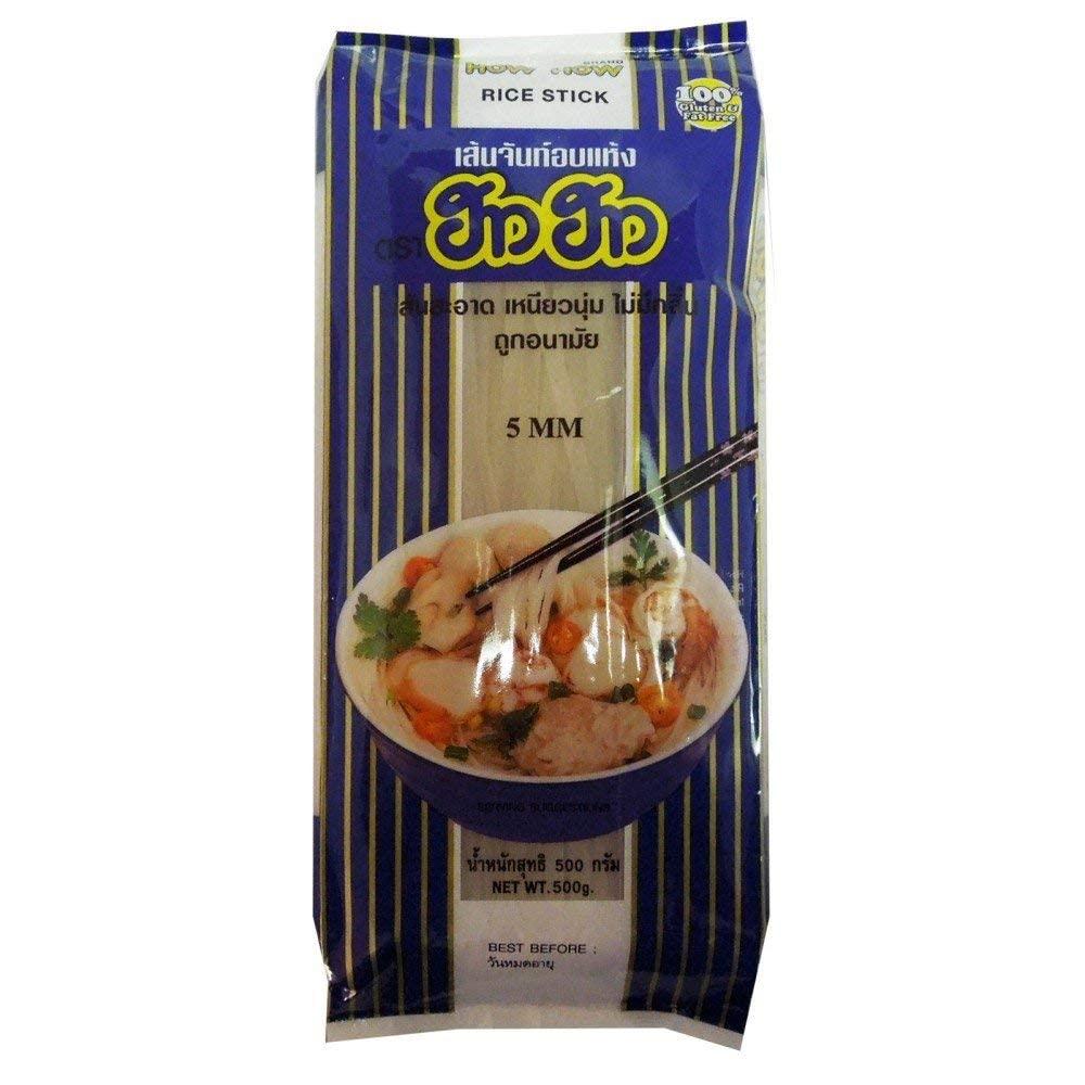 How-How How-How 5Mm Rice Stick Noodles, 17.64 Oz 500G, 2 Pack, Vegetarian