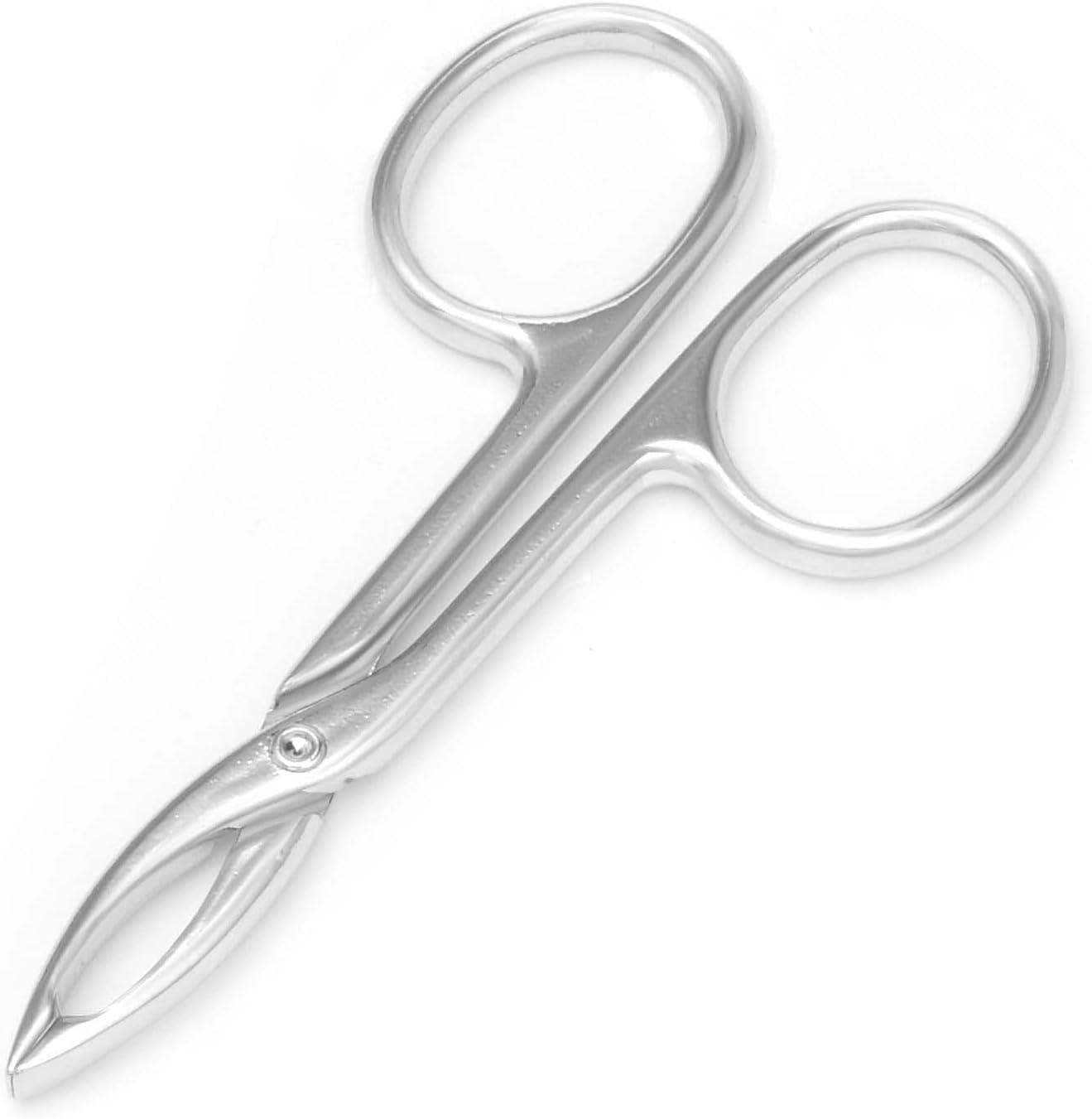 BEETO BEETO 2 Pieces Tweezers Scissor, Handle Straight Tip Scissor Shaped Eyebrows Tweezers, for Hair Plucker, Remover Facial Hair Eyebrows Care (Silver and Black)