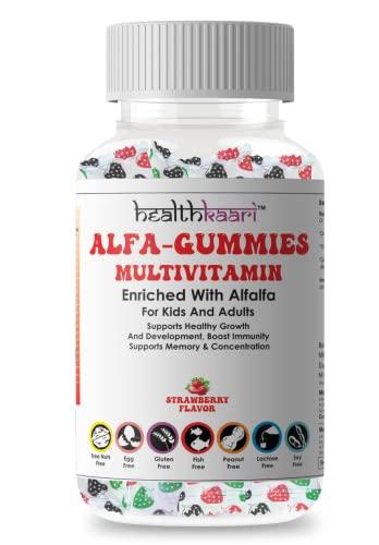 healthkaari Alfa Gummies - Alfalfa With Multivitamins Strawberry Flavour - 30 Gummies (Buy 2 Get 1 Free)
