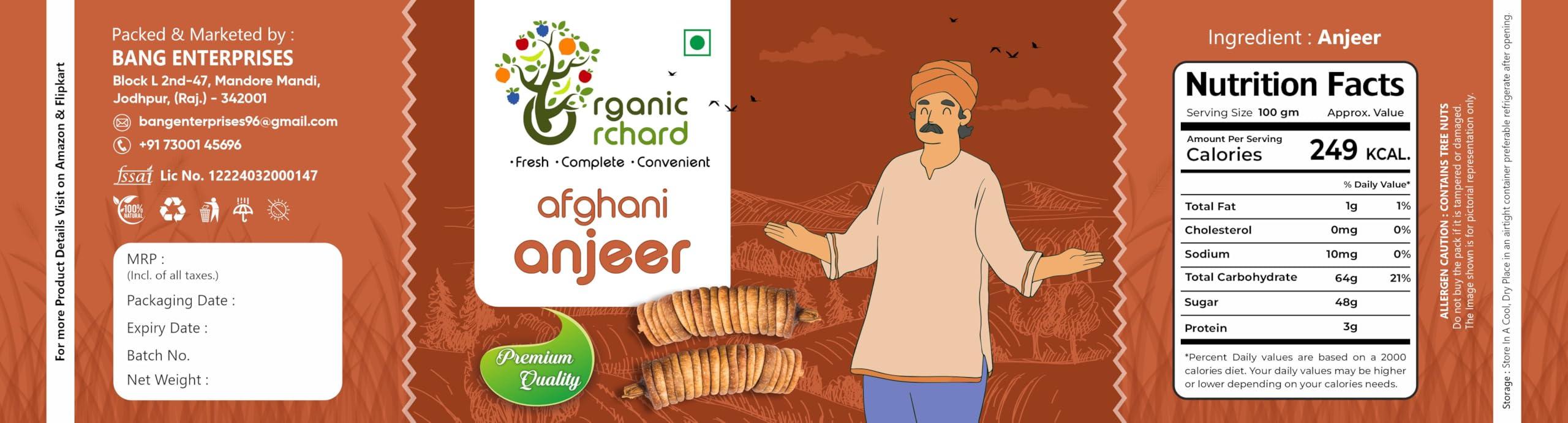 GO KITCHEN GO KITCHEN Afghanistan Afghani Anjeer Figs Big Size Anjir Dried Figs Zero Added Sugar & Preservatives Dry Fruit (Pack of 450 gram)