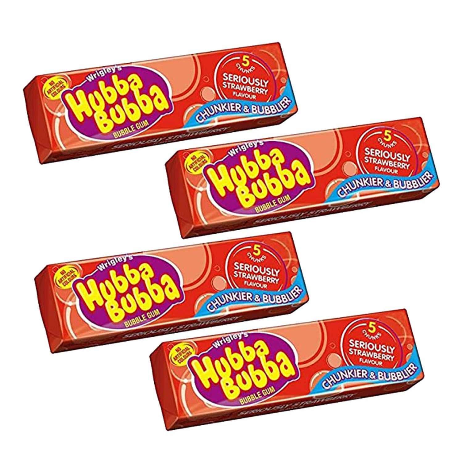 Hubba Bubba Hubba Bubba Wrigley\'s Strawberry Flavour Chunky And Bubbly Bubble Gum, 1.23 Oz / 35 G, 4 Pack