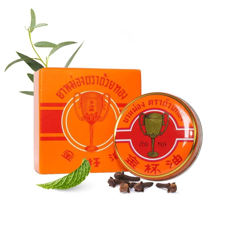 MISTYCDEP MISTYCDEP GOLDEN CUP Pain Relief Thai Balm Made In Thailand 8g (Pack Of 2)