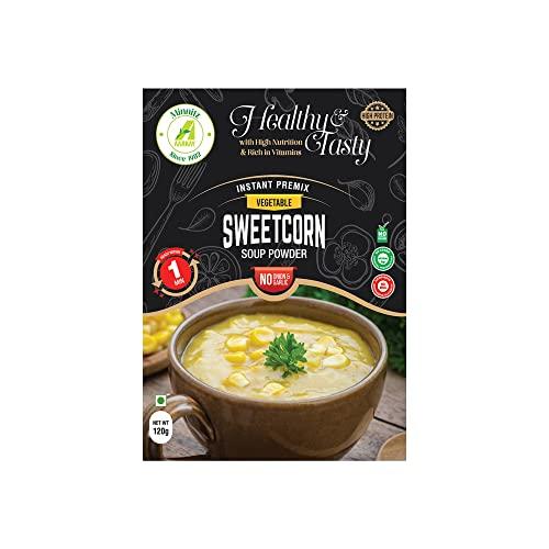 AARKAY Minnitz Fresh and Delicious combination of SweetCorn and Manchow Instant Soup Powder | Instant Mix | High Protien | No Added Preservatives | No Chemical 120 g (12 Servings)