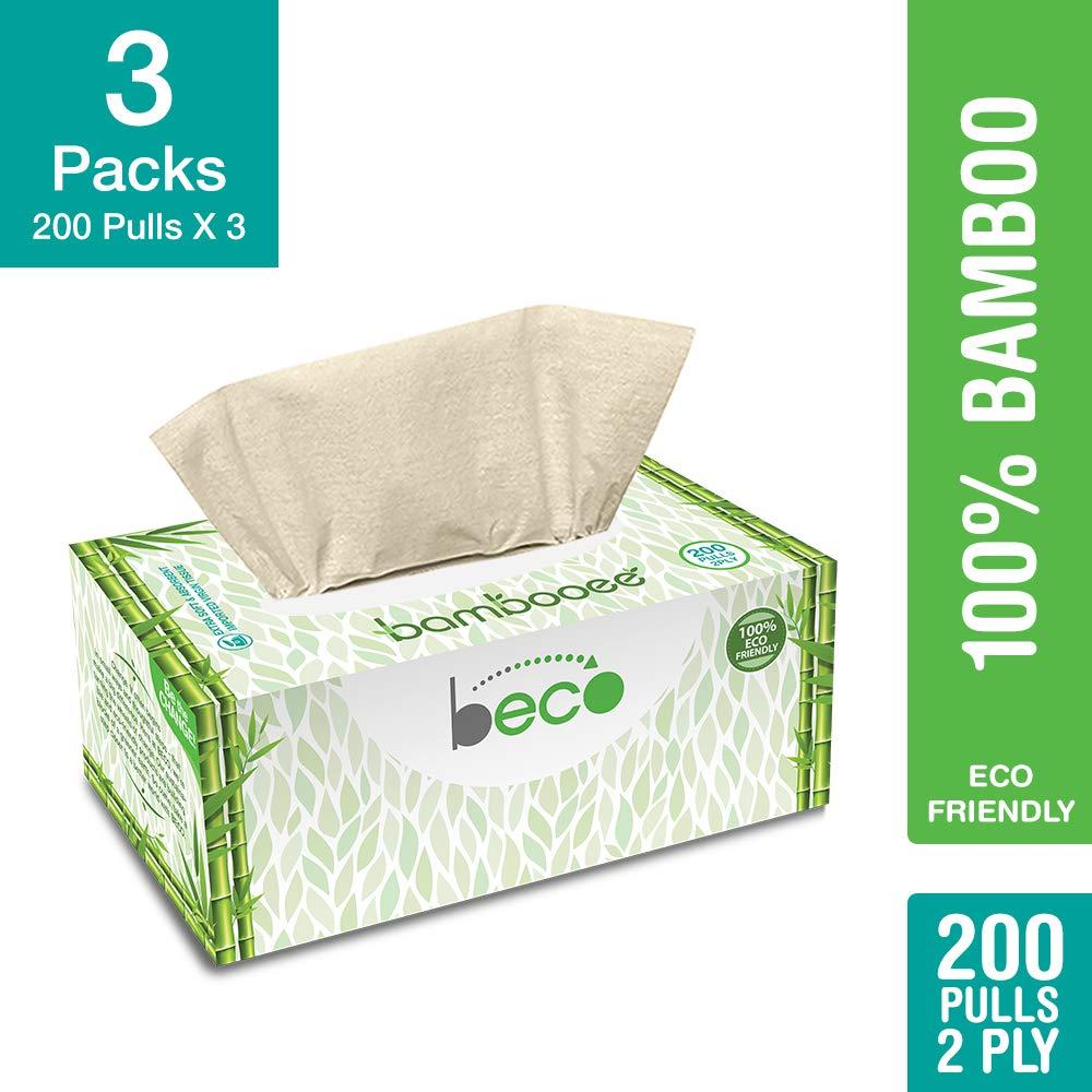 beco Reusable Kitchen Towel Roll (20 Sheets) Natural & Organic Bamboo Cloth No Tree Paper Towels and Biodegradable & Eco Friendly Brand Beco! Bambooee Natural Facial Tissue Carbox 200 Pulls (Pack of 3)