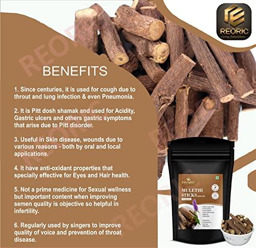 REORIC REORIC Mulethi Stick For Eating - 100g(Pack of 2) | Liquorice Roots | Yastimadhu Licorica Sticks | Licorice Roots | Jeshthamadha Use for immunity Booster