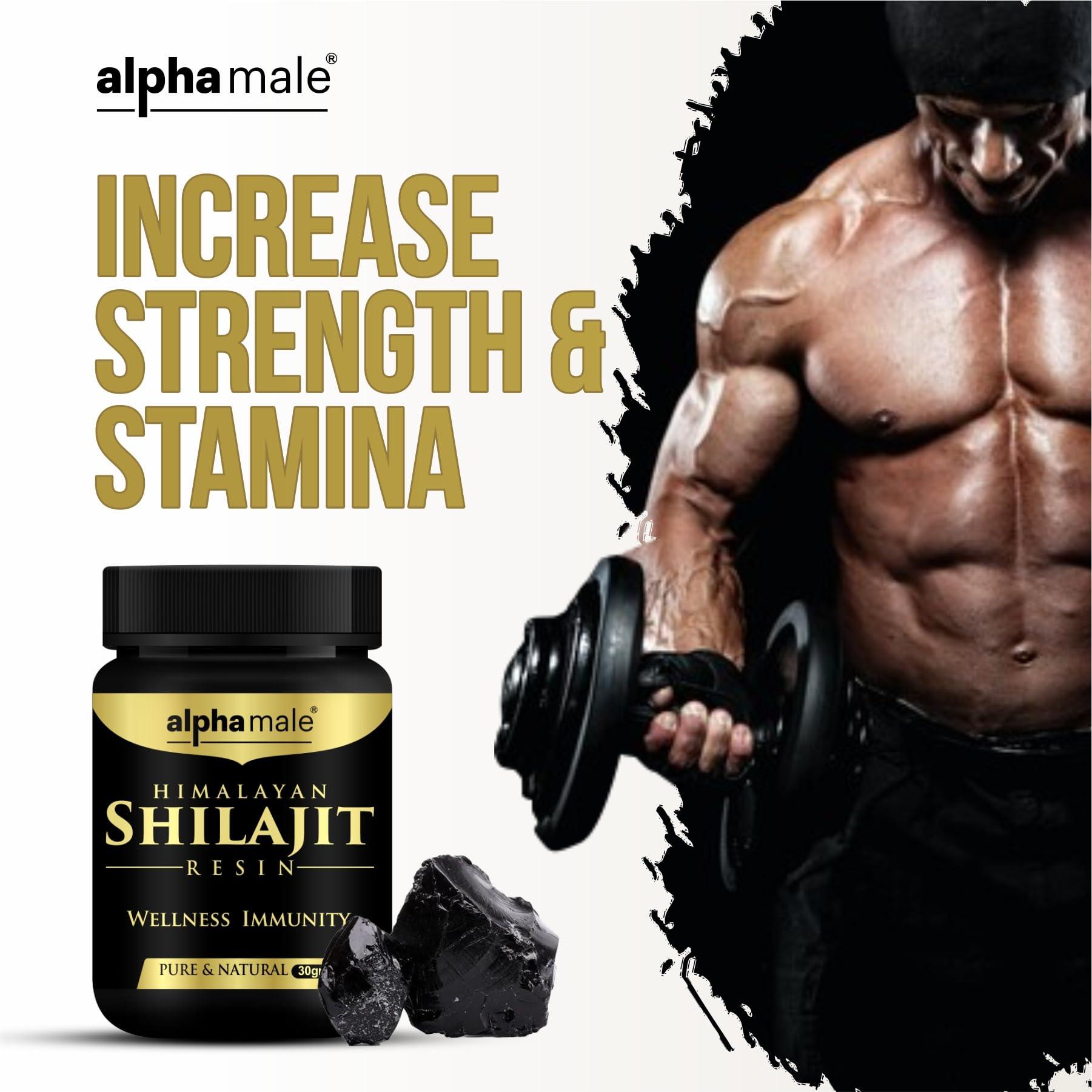 ALPHA MALE Alpha Male Natural Shilajit/Shilajeet Resin - 30 GM|Pure Pahadi Shilajeet for Men Women