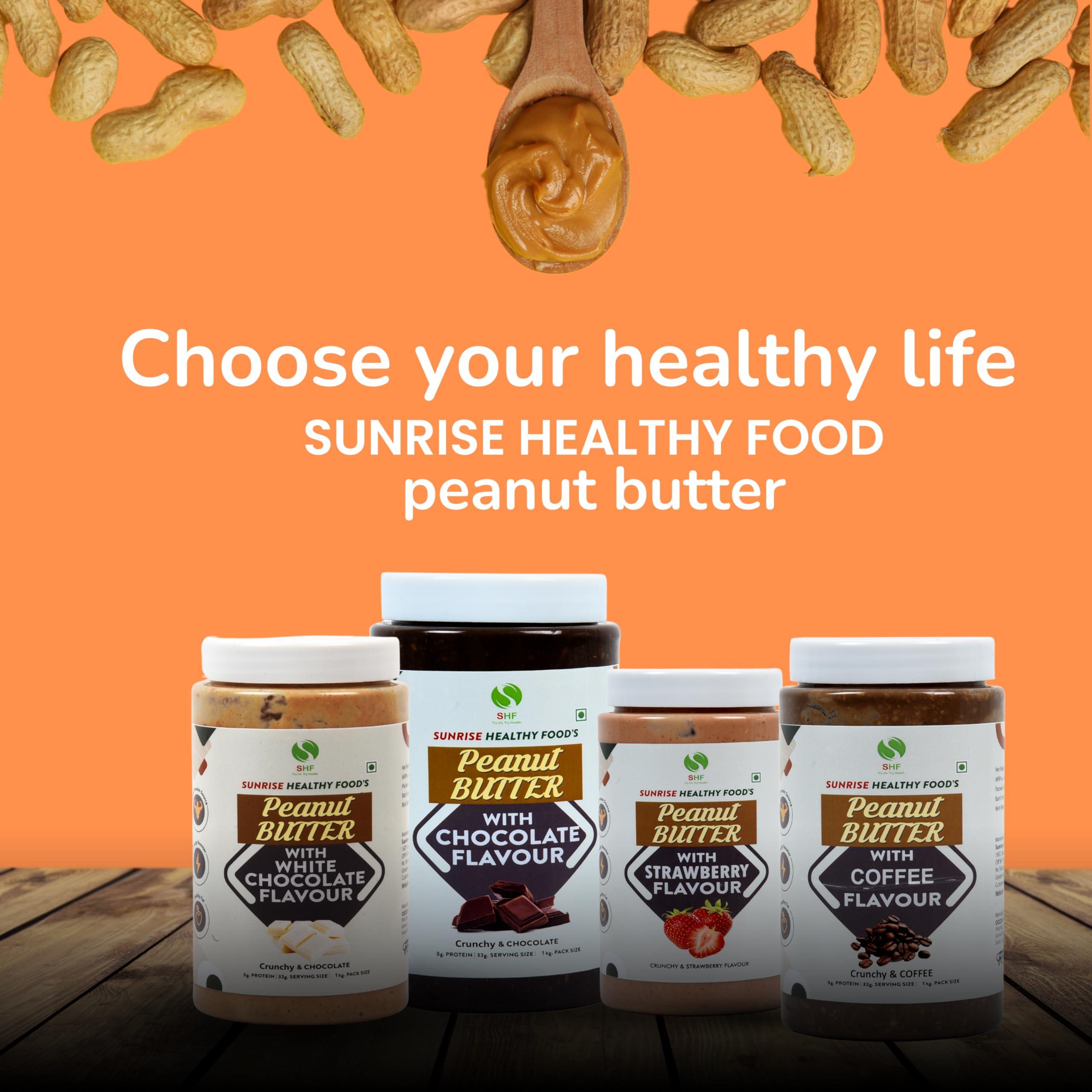 Sunrise Healthy Food Sunrise Healthy Food\'s High Protein Dark Chocolate Cookies Flavour Peanut Butter 1kg | 20g Protein | crunchy Peanut Butter | Tasty & Healthy Nut Butter Spread |Vegan| Cholesterol Free, Gluten Free| Zero Trans Fat