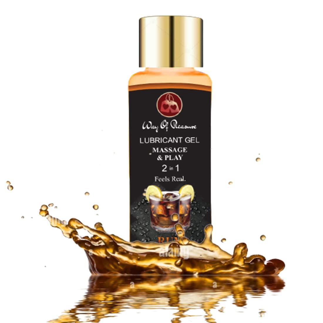 Way Of Pleasure Lube Flavoured Lubricant Gel - 50ml | Water based lube | Pack of 5 (Rum, Pack of 5)