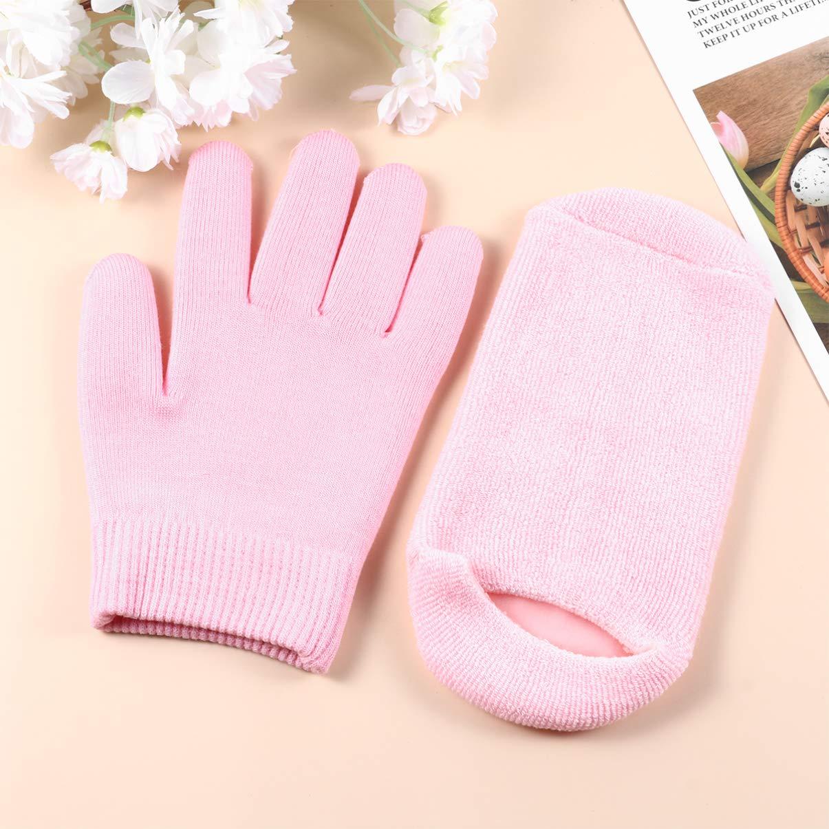 SUPVOX SUPVOX Moisturizing Gloves Overnight Aloe Socks for Women 4Pcs Skin-friendly Moisture Gloves and Aloe Infused Socks for Salon Home