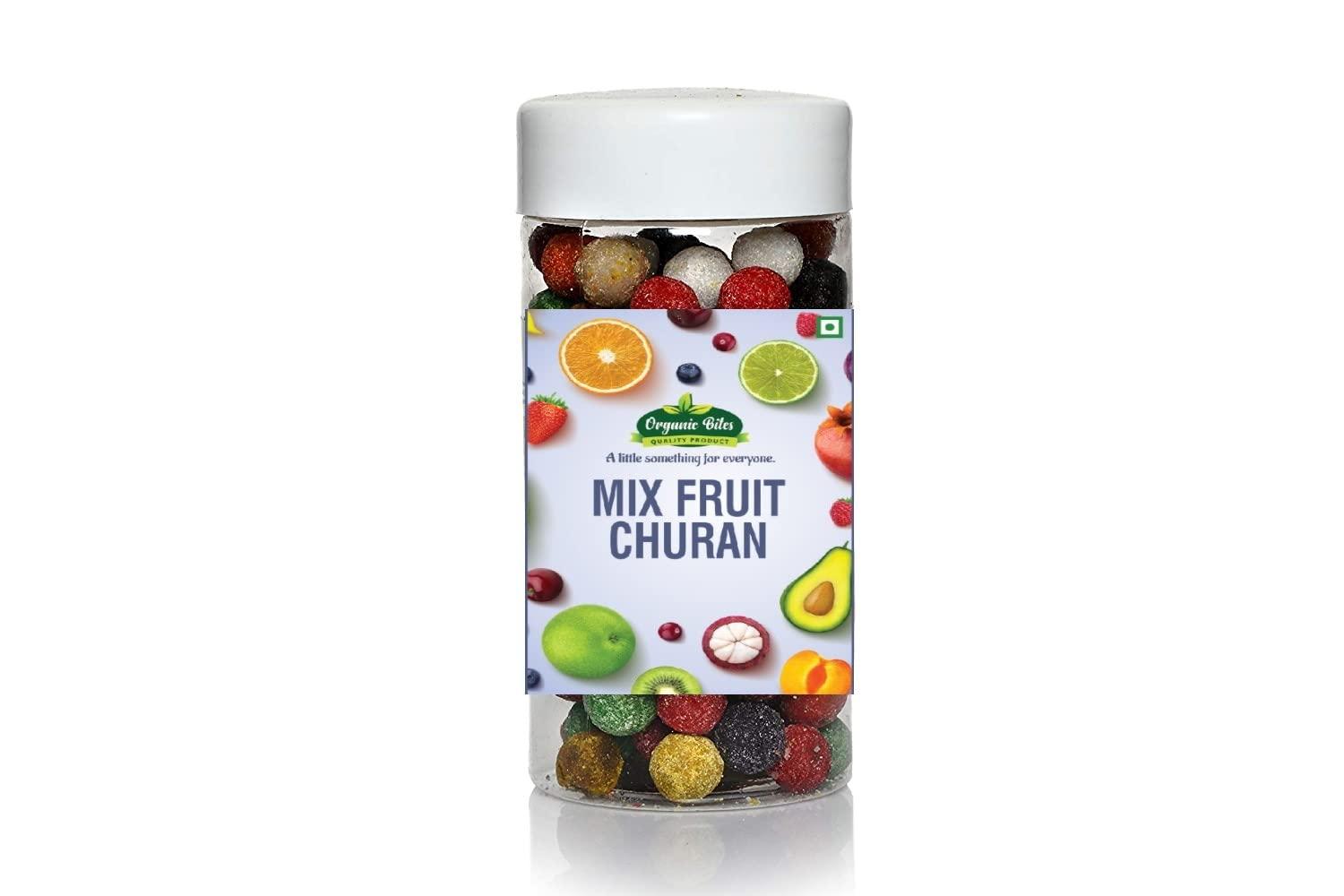 Organic Bites Organic Bites Mix Fruit Churan Toffee- Pineapple, Guava, Imli, Anardana, Mango- Ladoo Natural Churan Candy Balls-Digestive -200 gm (Jar Pack)