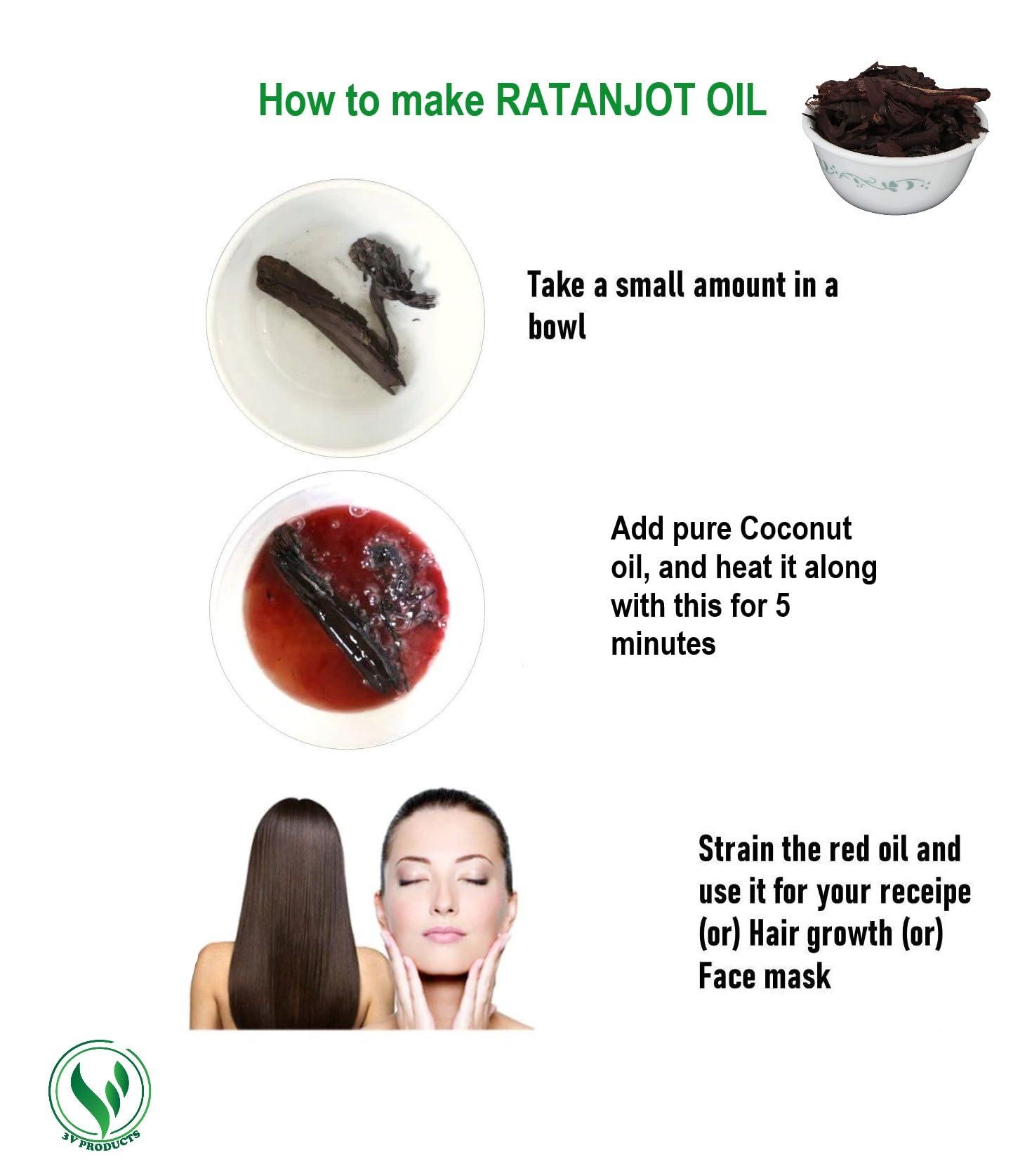 3V PRODUCTS 3V PRODUCTS Ratanjot - Pack of 2x50g - Alkanet Root | Vembalam Pattai | Laljadi | Alkanna Tinctoria for Hair, Skin & Cooking (Dried)