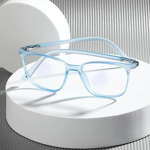 ENRICO ENRICO Bluno Square Zero Power Computer Blue Light Blocking Glasses | Anti Glare Blue Light Filter Glasses for Eye Protection from Laptop/Mobile Screen | Blue cut Reading Glasses for Men & Women