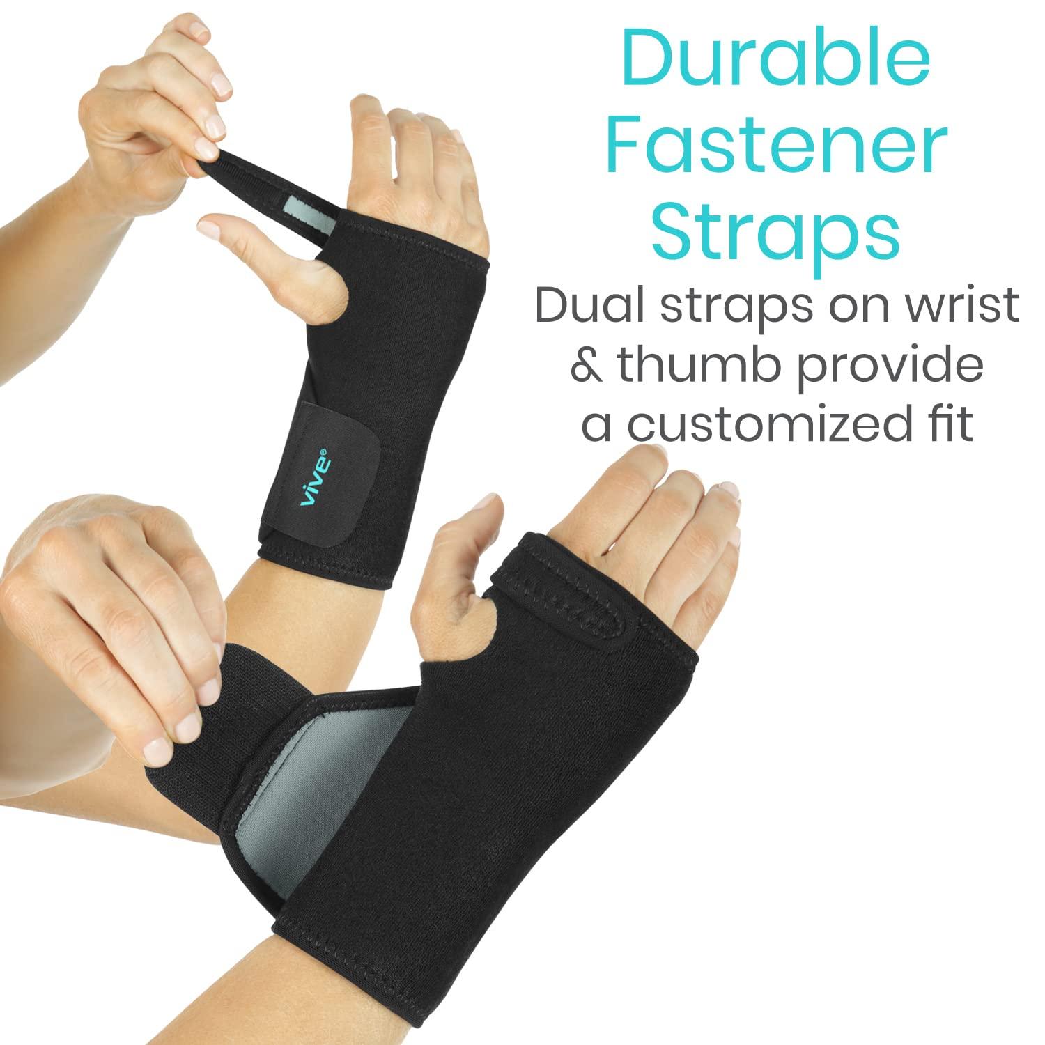 VIVE Wrist Brace by VIVE - Best Universal Support for Carpal Tunnel Tendonitis Wrist Pain Sports Injuries - Removable Splint - One Size Fits Most - Satisfaction Guarantee Right Wrist Left Wrist