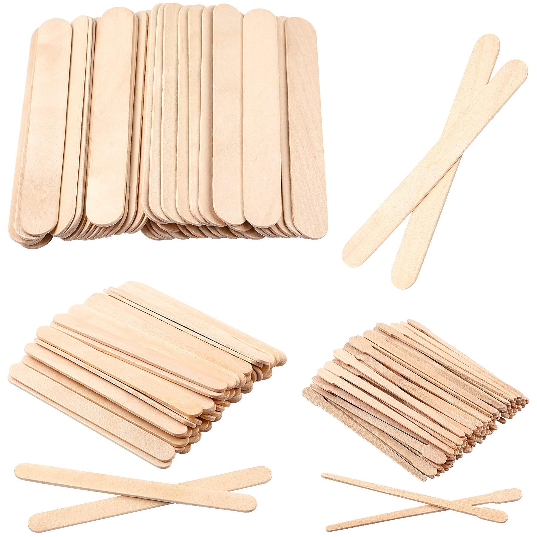 JANYUN 200 PCS Wooden Wax Sticks Waxing Applicator Spatulas Kit for Eyebrow Lip Face and Body Hair Removal(Combination Style)