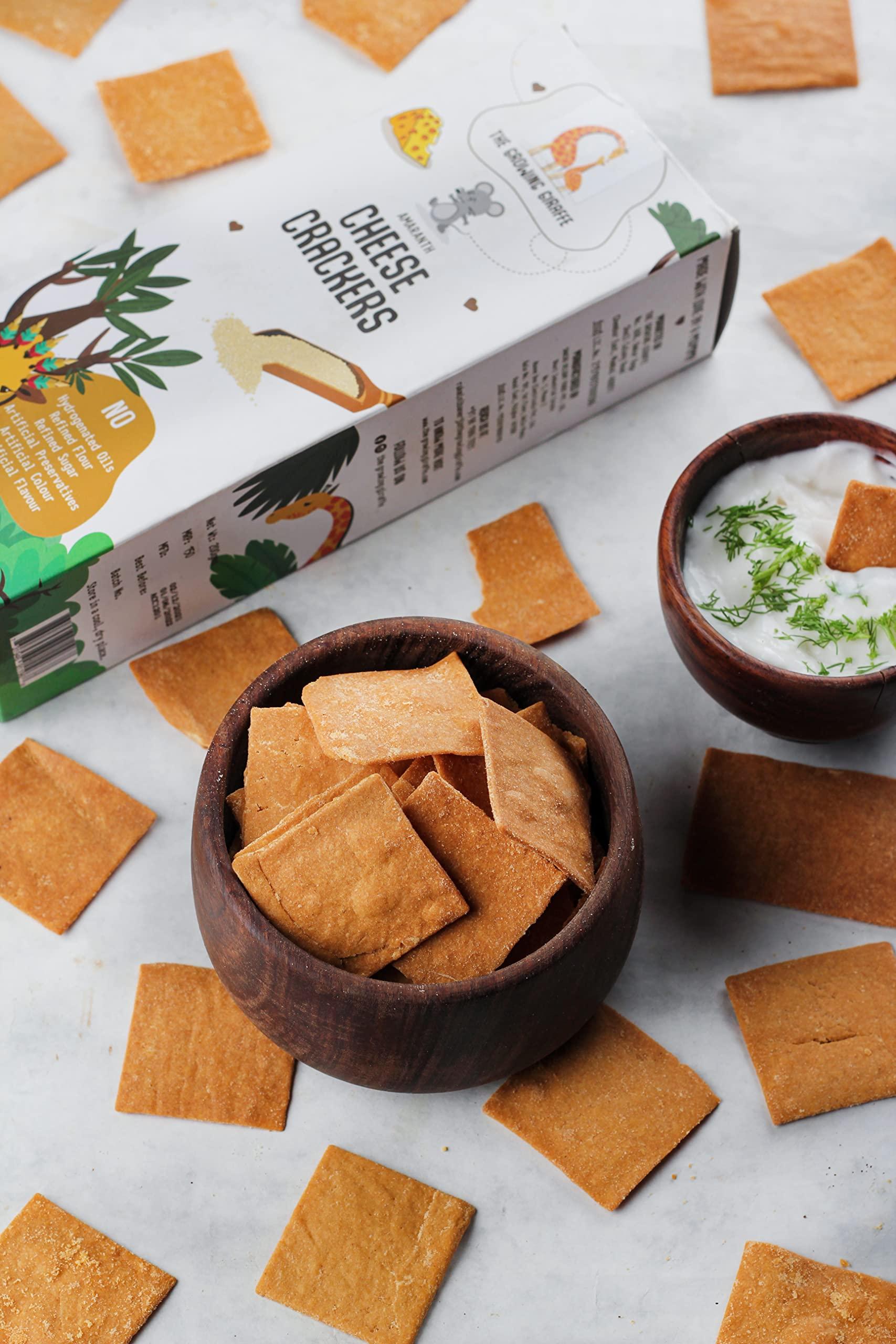 The Growing Giraffe The Growing Giraffe Biscuits, Healthy Snacks, Nutritious Cookies Ragi Cookies 200 Gms & Cheese Crackers 60 Gms 100% natural & healthy