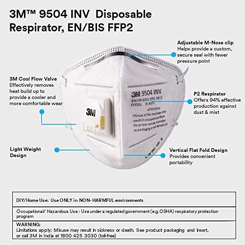 3M 3M 9504 INV FFP2 Pack of 4