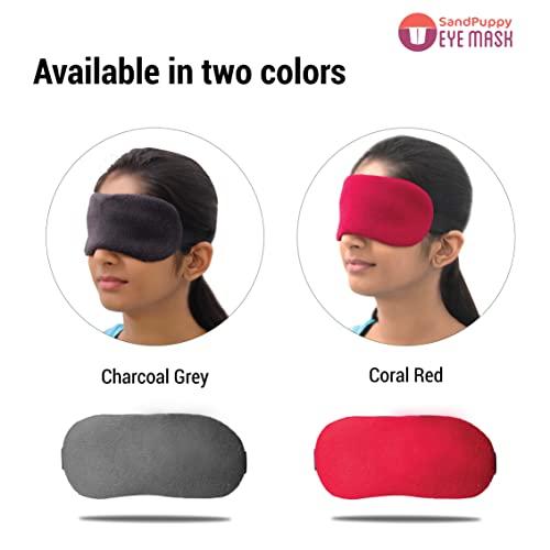 SandPuppy SandPuppy Eyemask - Eye Mask for Sleeping, Meditation, Traveling & Nap Anytime Anywhere | 100% Light Blocking Soft Fleece Fabric material (Coral Red)