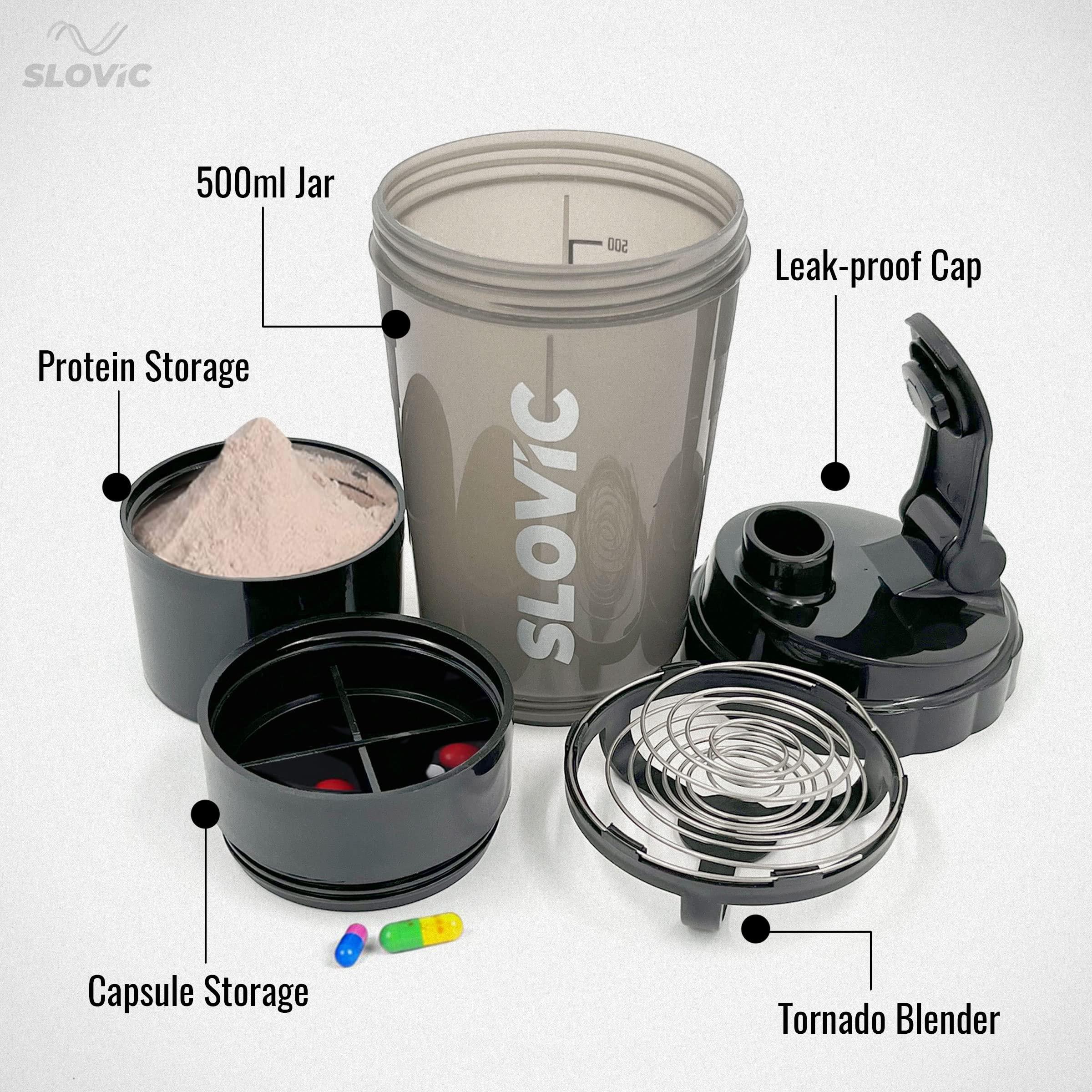 SLOVIC SLOVIC Shakers for Protein Shake, Plastic Free Gym Bottles for Men, Odor free Protein Shaker Bottles for Protein Shake, Leakproof Gym Shaker Bottle