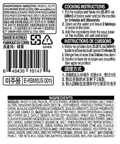 Paldo Paldo Fun & Yum Mr. Kimchi Noodles, Original Korean Ramyun, Stirfried Kimchi Ramen, 134 g (Pack of 8)