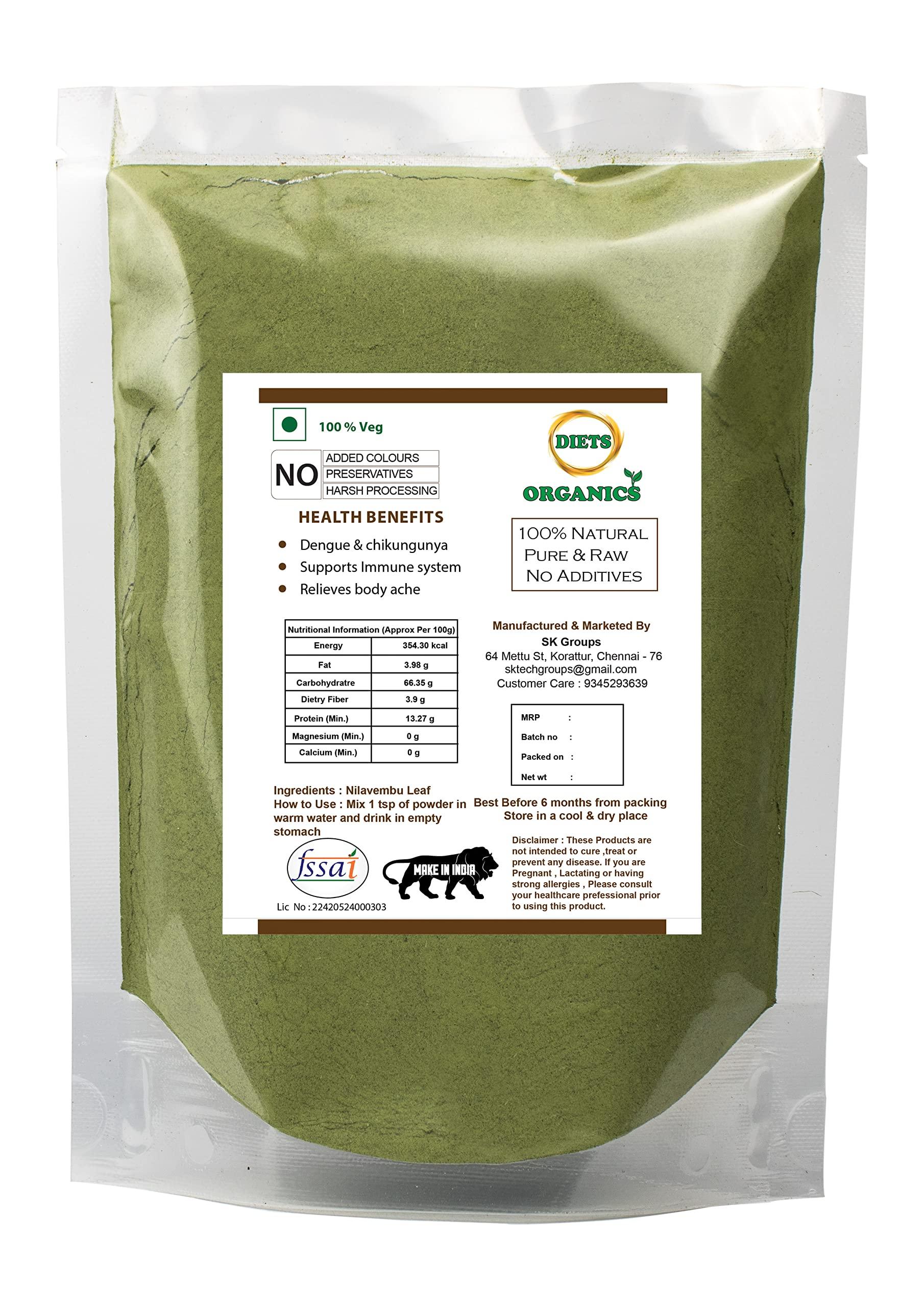 DIETS ORGANICS DIETS ORGANICS Nilavembu powder- 200 grams pack of 1 | Chirata | Kirayata | Andrographis paniculata | Kalmegh powder -200 Gms