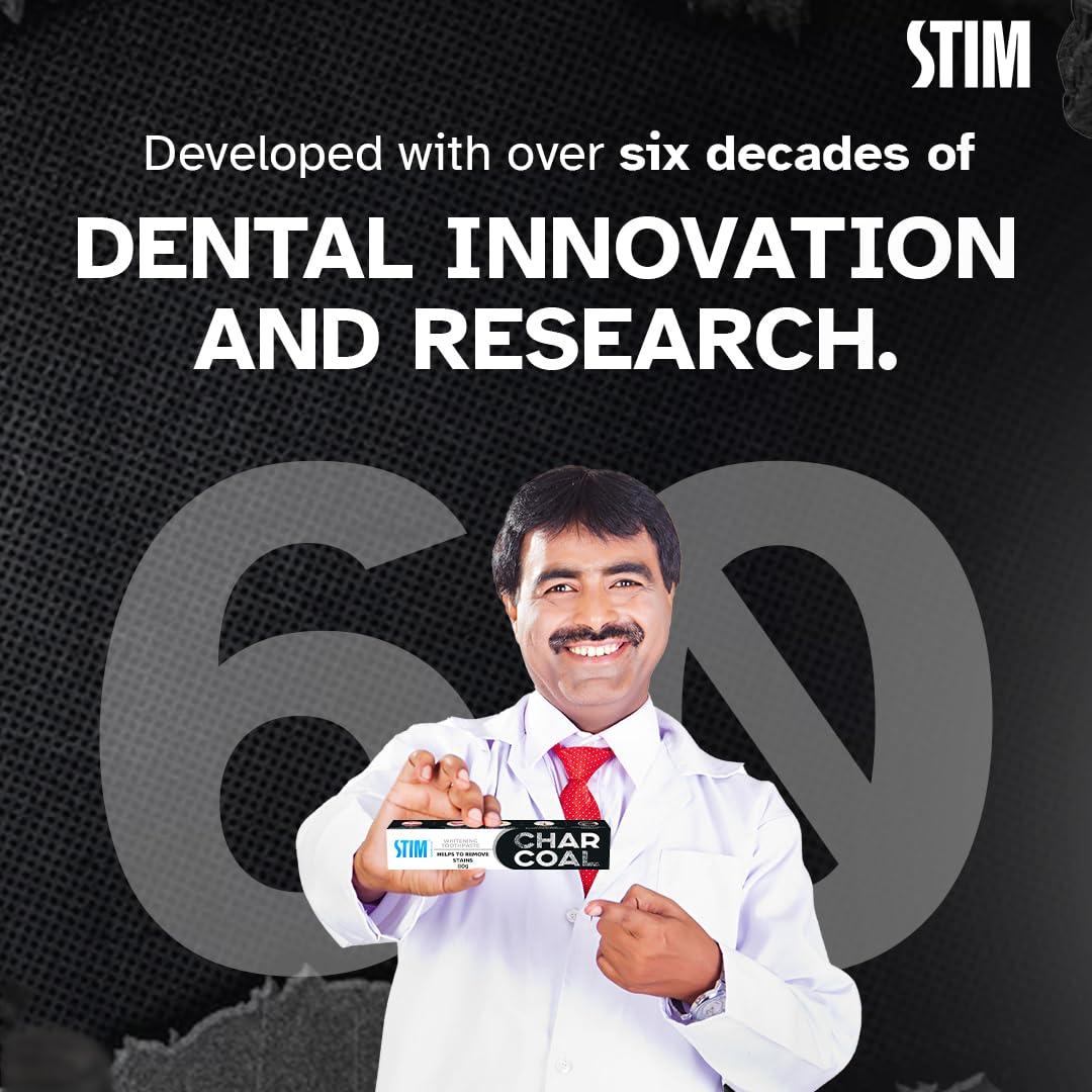 STIM STIM Charcoal Toothpaste For Natural Whitening (80g) Pack of 3