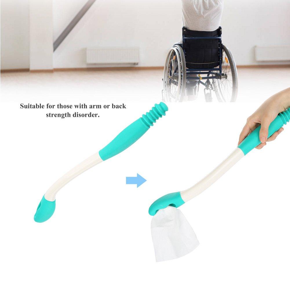 Salmue Bottom Bum Wiper, Long Handle Reach Comfort Bottom Wiper Holder Toilet Paper Tissue Grip Self Wipe Aid Helper for Self-Wipe Hygiene More Easy