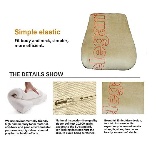 Elegant Elegant Memory Foam Slim Full Active Back Support Car Pillow Compatible with Hyundai Santro Xing (Black)