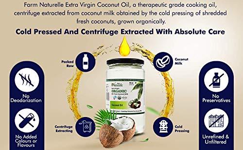 Farm Naturelle Farm Naturelle - 2 Ltr Organic Extra Virgin Cold Pressed Coconut Oil | 100% Pure Organic & Edible Cooking Oil | For Cooking, Help Skin & Hair Health, Oil Pulling (Pet Bottle)