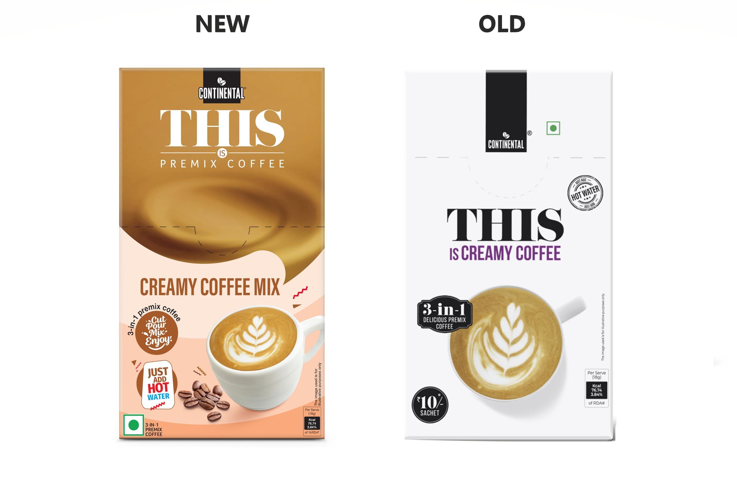 Continental This Continental This Creamy Coffee 180 Gram | 3In1 Instant Premix Coffee Powder | 20 Sachets | Just Add Hot Water - Caf? Like Coffee