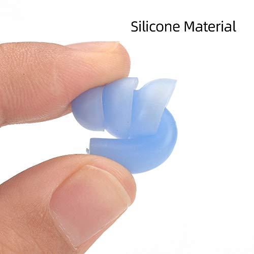 sazoley 1 Pair Reusable Silicone Ear Plugs Waterproof Noise Reducing and Sound Blocking Earplug with Box