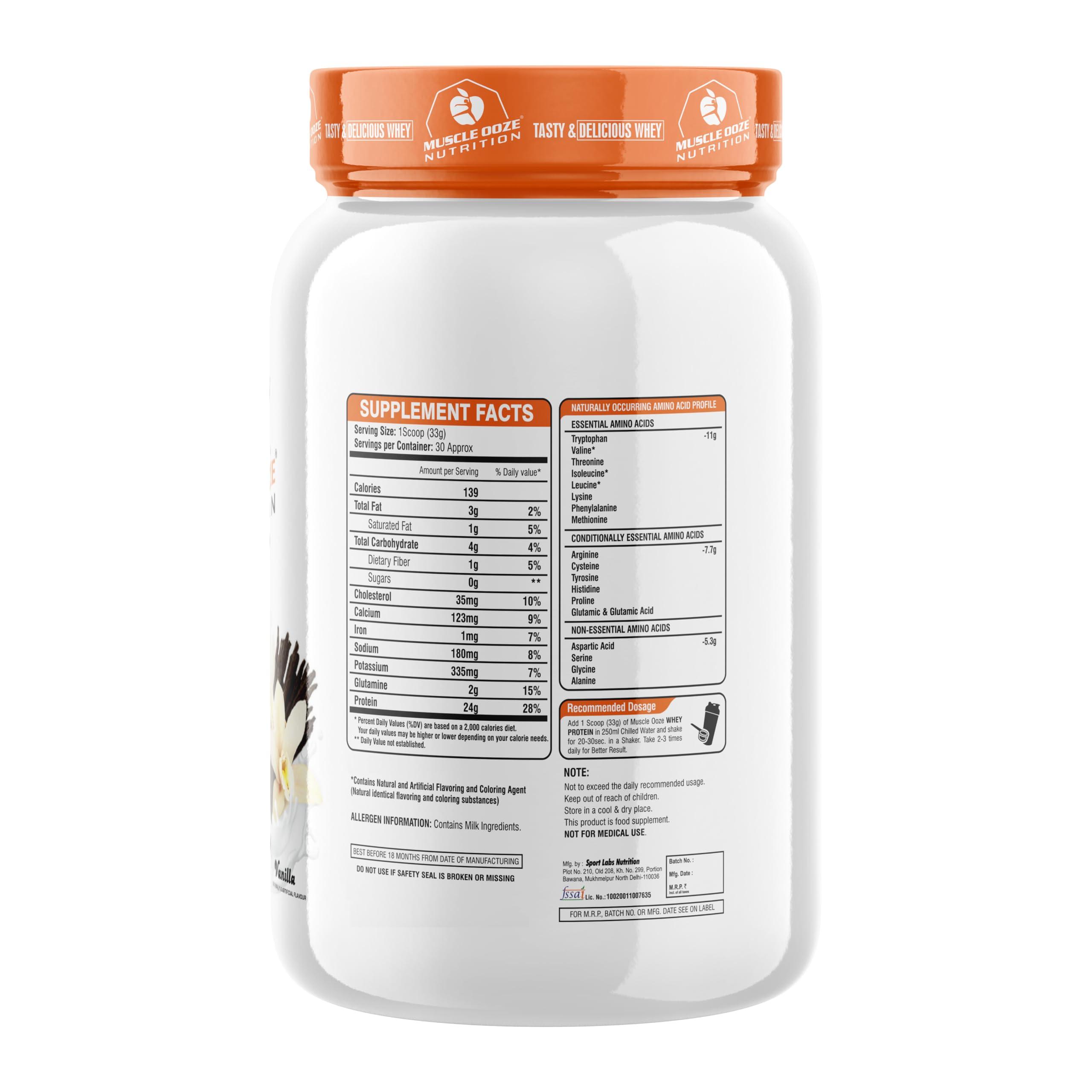 MUSCLE OOZE Muscle Ooze Whey Protein 1Kg Kulfi Flavor with 30 Serving Build More Muscle & Boost Muscle Recovery & Gluten Free