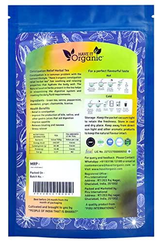 Have It Organic Have IT Organic- Constipation Relief Herbal Tea (50+ Cups) | 100 gm Premium Long Leaf Loose Green Tea