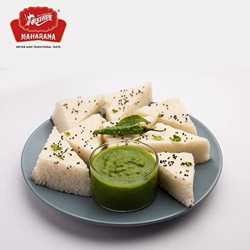 MAHARANA Maharana Gujrati Khatta idada- Made with Softest and Spongiest White Steamed Dhokla Or Idada Taste of Spicy & Tangy Snacks Hot Along with Green Chutney Escorted by As Breakfast. (10)
