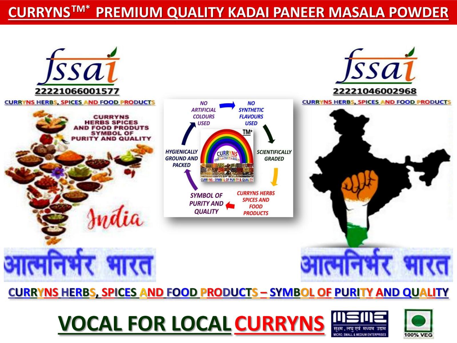 CURRYNS CURRYNS Kadai Paneer Masala Powder | Spices Masala With Natural Oils | Ready Masala For Healthy Delicious & Cooking(100 gm)