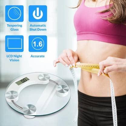 MCP Healthcare MCP Healthcare Digital Round Electronic Glass Weight Machine For Personal Weighing Scale Transparent LED Display Balance Weighing Scale