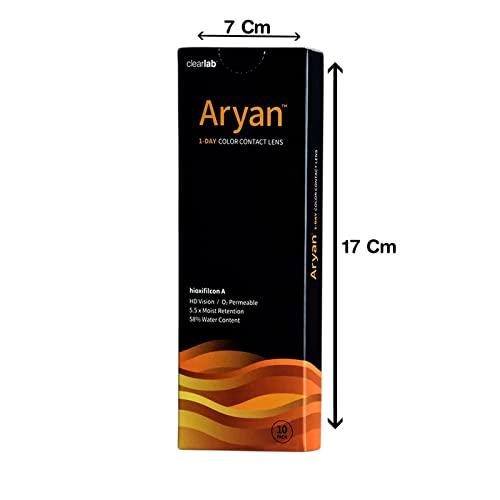 Generic Aryan One Day Disposable Color Contact Lenses with Ultimate Quality Hioxifilcon A, Daily Use Zero Power Lens for Men and Women - Salted Blue (Pack of 5)