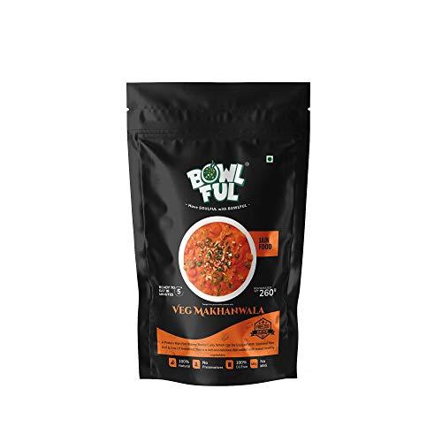 Bowlful BowlFul Jain Veg Makhanwala, 60 gms, Mildly Spicy Red Gravy with Mixed Vegetables and without Onion or Garlic. 100% Natural, Freeze Dried Food