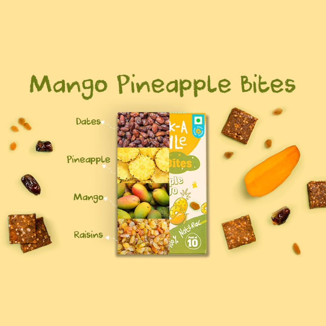 SNACK-A-DOODLE SNACK-A-DOODLE Banana Choco Chip Bites, Mango Pineapple & Strawberry Apple Bites I Healthy Snacks For Kids I 100% Natural I Perfect Snack for Tiifin I Travel Friendly I 150 grams