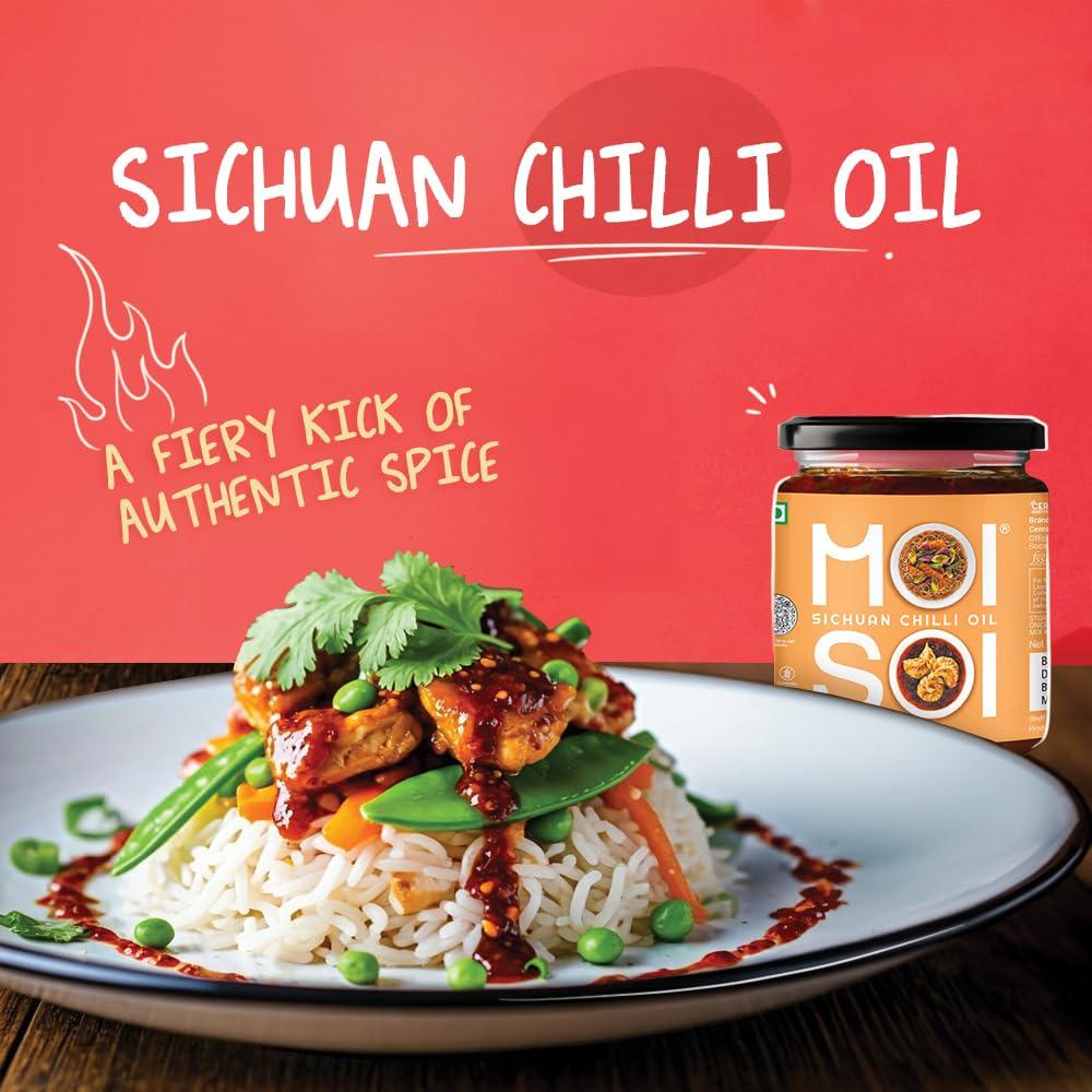 MOI SOI MOI SOI Chilli Oil Value Pack - Sichuan Chilli Oil & Korean Chilli Oil - Cook | Spread | Dip | Dipping Sauce | Made in Small Batches | No Added MSG | No Artificial Colours