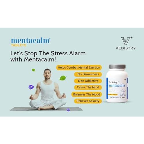Charak Charak Vedistry Mentacalm Tablets | Ayurvedic Support For Stress, Anxiety & Mental Calmness| Brahmi, Ashwagandha -180 Tablets