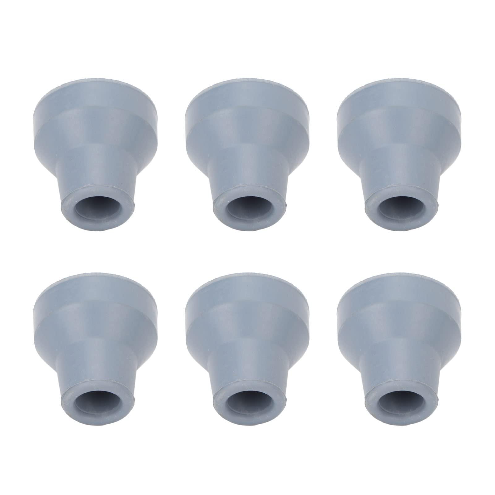 CURLEE Rubber Cane Tips, Stable Wear Resistant 19mm 6pcs Cane Tips for Three Legged Canes