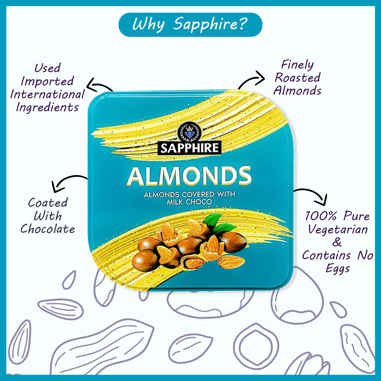 Sapphire Sapphire Chocolate Coated Nuts - Almond 90 g (Pack of 2)